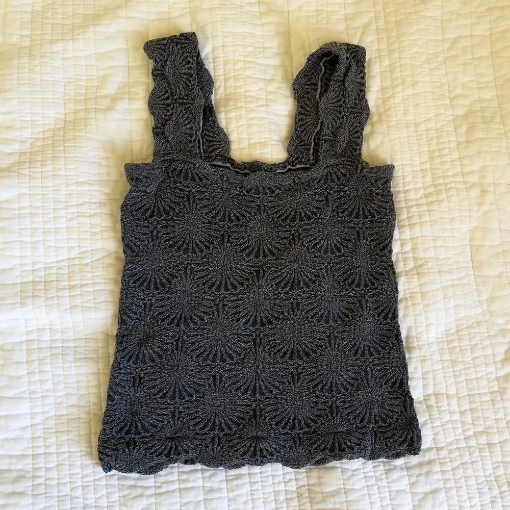 Intimately Free People Grey Tank Top Love Letter Cami Size M/L